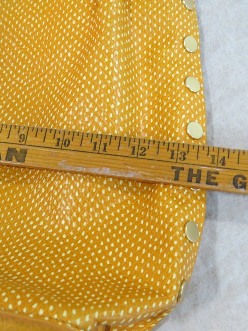 Hammitt Oliver Embossed Leather Tote Bag Yellow Golden Stud Detail, Dust Bag - Picture 14 of 16